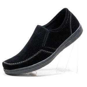 Sepatu Slip On Pria Bahan Kulit Moralist Double Suede L.GP02