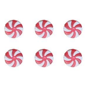 BLACKON 6Pcs Acrylic Christmas Candy Fake Red White Candy Ornaments Colorful Simulation Christmas Tree Hanging Pendant Home