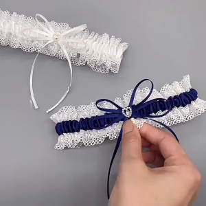 Women Lace Wedding Garters for Bride with Bows Party Prom Leg Garter Belt Wedding Bridal Garter Lace Bridal Garter Gift