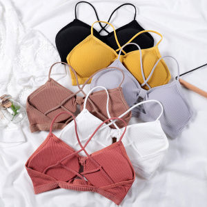 Lizida Áo Ngực Hở Lưng Không Đường May Bằng Cotton Màu Trơn Cho Nữ Đồ Lót Lưng Đẹp Hở Chéo Gợi Cảm