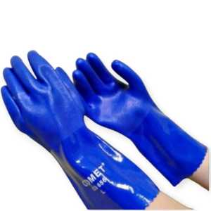 Sarung Tangan Karet Tebal Chemical Kimia Panjang Pvc Comet Biru CG656