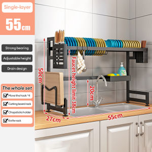 ICIC Dish Rack Over The Sink Dish Rack Organizer Cabinet Dustproof Dish Drying Rack With Cabinet Door Kitchen Organizer