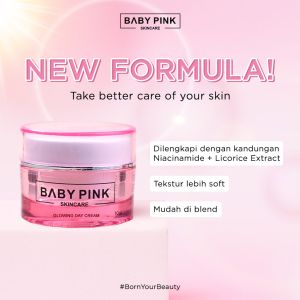 Baby Pink Glowing Day Cream Menjadikan Glowing Mencerahkan Kulit Wajah Dari Flek Hitam Serta Bintik-bintik Hitam Pada Wajah & Melindungi Kulit Dari Sinar Matahari Glowing Day Cream Varian Best Seller dari Baby Pink Skincare Original Halal Aman 100% BPOM