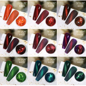 Clou Beaute Red Green Glitter Cat Eye Nail Gel Magnetic Gel Nail Polish Semi Permanent Soak Off UV LED Varnish for Manicure