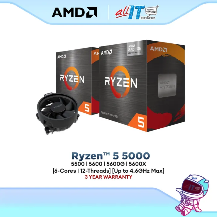 AMD Ryzen 5 5500 / 5600 / 5600G / 5600X / 5600XT AM4 Processor (6-Cores/12-Threads) | AMD Ryzen 5 5000 Series