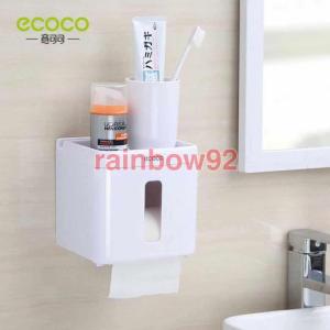 ecoco กล่องใส่ทิชชู่ ที่ใส่ทิชชู่ พร้อมที่วางของ วางโทรศัพท์ ขยายเสียง ติดตั้งง่าย แข็งแรง ไม่ต้องเจาะผนัง ไซส์เล็กทรงสี่เหลี่ยมจัตุรัส mini