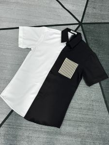 Áo sơ mi nam tay ngắn thêu họa tiết chữ phối màu đẹp chất vải cotton lạnh dày dặn thoáng mát mẫu mới DVFASHION