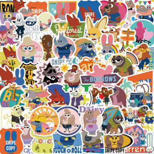 ZEEMIN Cartoon 50PCS Zootopia Judy Hopps Nick Wilde Stickers Graffiti Decals Kids Laptop Luggage Scrapbook Diary Sticker Toy