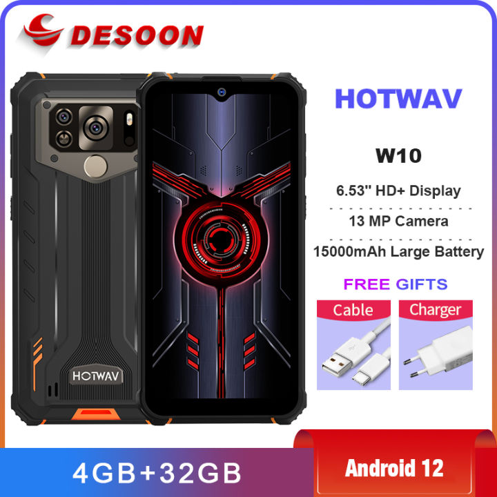 Large battery capacity】HOTWAV W10 Rugged Smartphone 15000mAh