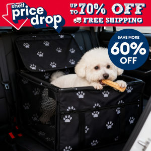 Puppy Car Seat Sturdy Reinforced Structure with Inner Frame and Velcro Shortened Safety Leash with Rotary Snap Hook Washable Portable Pet Booster Seat for Small Dogs and Cats Up to 14kg