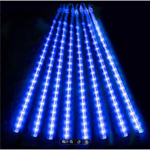 Fast shipping SolarPower/Solar/Plug in Meteor Shower LED Christmas Lights 8 Tubes 30CM