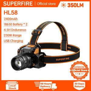 SUPERFIRE HL58 LED Zoom Head Lamp Portable Mini Work Light 350LM High Brightness Flashlight for Outdoor