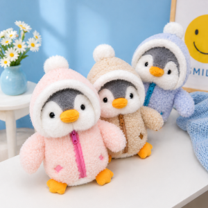 Cute Penguin Plush Toy Kawaii Stuffed Animal Soft Fluffy Penguin Doll Wearing Clothes Hats Stuffed Animal Pillow Birthday Gifts h260820