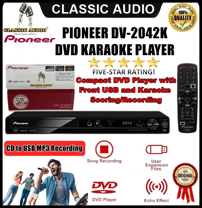 PIONEER DV2042K DVD KARAOKE PLAYER / Karaoke Scoring/Recording Super Heavy Duty and High