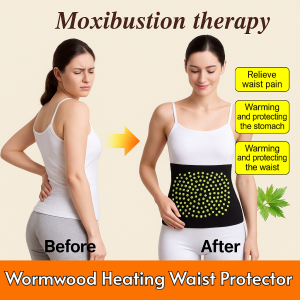 【Natural Pain Relief】Wormwood Heating Waist Protector Ideal For Menstrual Cramps And Lower Back Pain Herbal Warmth Therapy Warm Belt Natural Mugwort Waist Belt Herbal Dehumidifying Adjustable Heat Therapy Breathable Design