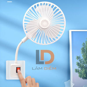 Quạt mini lò xo xoay 360 độ nhỏ gọn tiện dụng cắm điện 220v đã bao gồm công tắc