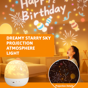 Starry Sky Projection Audio Night Light White Noise Sleep Aid Childrens Birthday Gift Bedroom Mood Light梦幻世界投影音响夜灯
