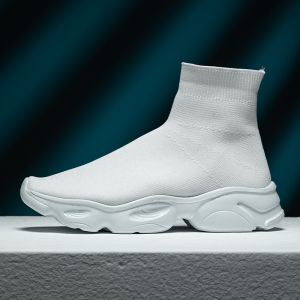 Korean Style Knitted Sock Shoes Sports Casual Shoes Fashion Short Boots Platform Elastic Shoes Women