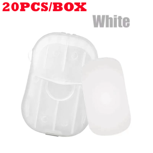 20pcs/box Antibacterial Disposable Soap Paper Hand Wash Care Travel Kit Picnic Scented Slice Fast Dissolve Hand Soap