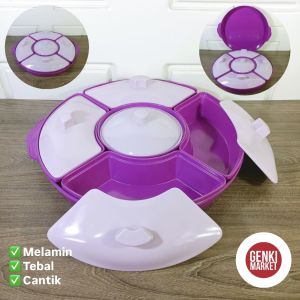 Basi Prasmanan Bulat Melamin 14inch 35cm Tempat Penyimpanan Makanan Sayur Lauk Cemilan Genki Market