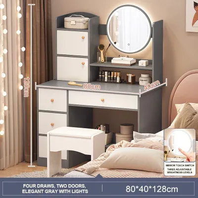 SimHome Dressing Table with LED Light Vanity Mirror Vanity Table With Mirror Dedroom Table
