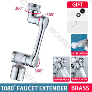 1080° Rotatable Faucet Splash Head Dual Mode Adjustable Faucet Extender Toilet Wash Basin Kitchen Sink Tap