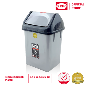 SHINPO Tempat Sampah Plastik Dengan Tutup Cal Trash Bin Tempat Sampah Tutup SPO-SIP-820S