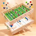 Homyl 2-in-1 Table Football Game Double Player Wooden Foosball Table Interactive Wooden Soccer Game Family Fun for Children, Indoor, Playroom. 