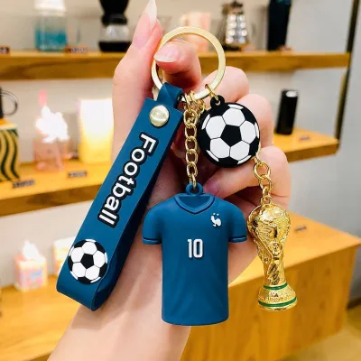 [Ready Stock] 3D Football Jersey Keychain World Cup Soccer Club Keyring Bag Charm Fan Gift Car Pendant Accessory