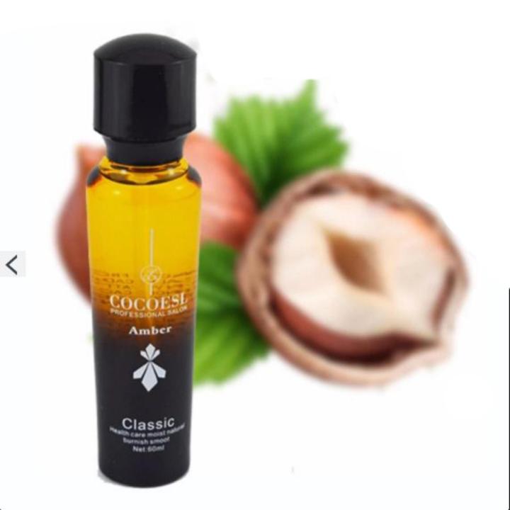 Tinh dầu dưỡng tóc cao cấp COCOESL Amber 60ml - Phục hồi tóc hư tổn và chẻ ngọn