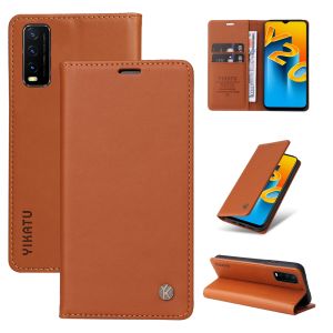 Anti-Fall Phone Case For Vivo Y12S Y12A Y20G Y20S G Y20T Y20A Y20i Y20 2021 Y11 Leather Wallet Magnetic Card Slot Flip Cover Casing