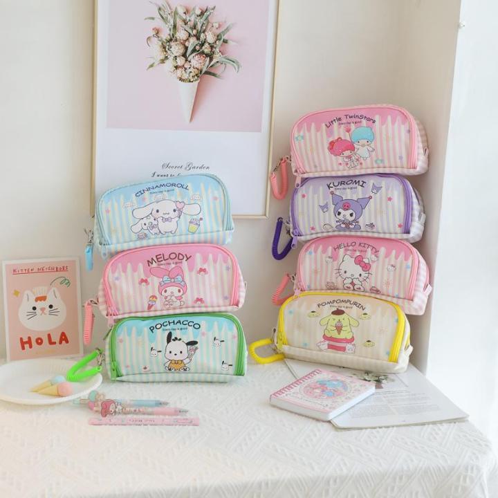 Kawaii Sanrio Anime Pencil Case Cute Hello Kitty Pompompurin Cartoon ...