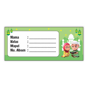 Label Book JUAL PER 20 PCS Sticker Nama Buku Jadwal Pelajaran Sekolah Anak
