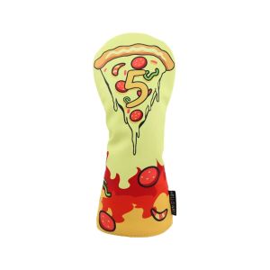 RGFV PU Leather Golf Head Cover Soft And Durable Pizza Pattern Wood Headcover Outdoor Sports Waterproof Golf Club Protector Driver Fairway