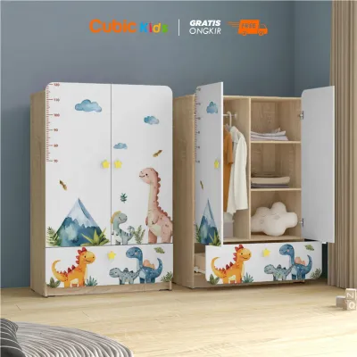 Cubic KIDS Wardrobe Anak / Lemari Anak 3 Susun / PONYO BL 120