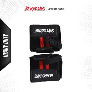 Berrolabs Gear Power Wrist Wrap – Black/Red (Gym Workout Gear Wrist Support)