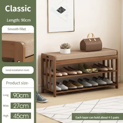 Wooden Shoe Rack Organizer Solid Wood Shoe Shelf Cabinet Bamboo Shoe Rack Cabinet with Door Drawer