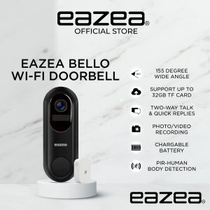 Eazea Bello Wi-Fi Digital Doorbell With Camera | 1 Year Warranty | Free Installation | 3000+ 5 Star Reviews