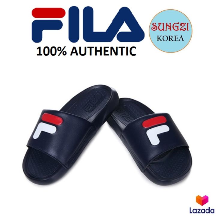 FILA Sleek Slide Navy Blue UNISEX Lazada PH