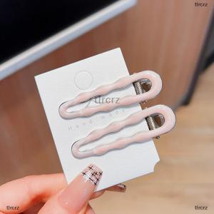 tlrcrz Simple Wave Oval Pink Seamless Hair Clip Women Acetate Sheet Bangs Clip Hair Duckbill Clip Hairpins Hair Styling Tool Gift