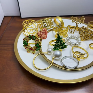 Kim Loại Cây giáng sinh Hộp đựng khăn ăn trang trí bàn ăn cho bữa tối ngày lễ bên lễ hội lễ kỷ niệm Bộ đồ ăn giọng