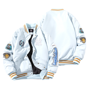 Ready Stok Varsity Jacket Baseball Putih NY yankees Taslan Bordir Premium JunasCloth