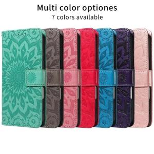Flower Embossed Case For iPhone Air 17 16e 16 15 Pro Plus Max Flip Card Leather Wallet Cover