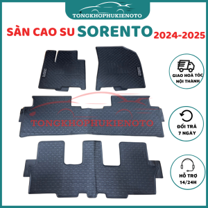 Thảm Lót Sàn Cao Su Cho Xe Kia Sorento 2024-2025 - hàng không mùi cao su đúc vừa form xe dễ vệ sinh-3 hàng NISSIN