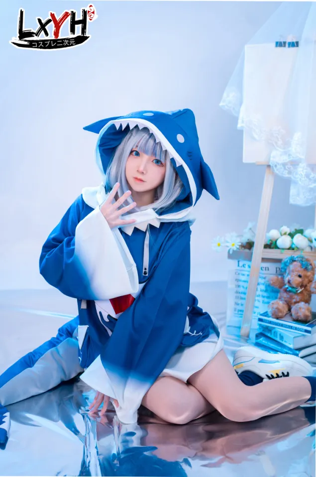 LXYH- COSER KING] Hololive Gawr Gura Vtuber Cosplay Costume Cartoon Anime  Cosplay Costume Dress Woman