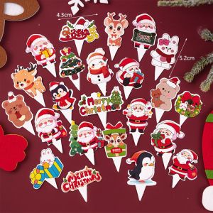 Merry Christmas Theme Cupcake Paper Card Dessert Decorations Cake Cupcake Topper Cake insert