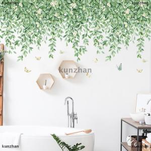 [COD] kunzhan Nordic Fresh Plant Wall Stickers Top Corner Line Green Plant Daisy Wallpaper Living Room Bedroom Background Decor Wall Stickers