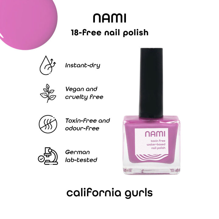 california gurls (purple) nami natural nail polish waterbased, vegan