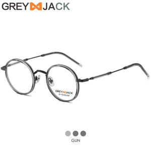 GREY JACK kacamata Frame Anti radiasi blueray photocromic bisa minus model bulat oval fashion metal 1211