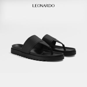 Leonardo Dép Nam Captain Sỏ Ngón Da Microfiber Thượng Hạng Kháng Nước Đế Cao Su Đúc Nguyên Khối